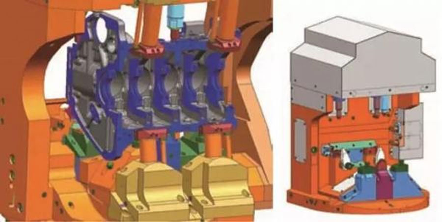 An High-Efficiency Special Cnc Fixture For Flexible Wire Machining Cylinder Block And Cylinder Head