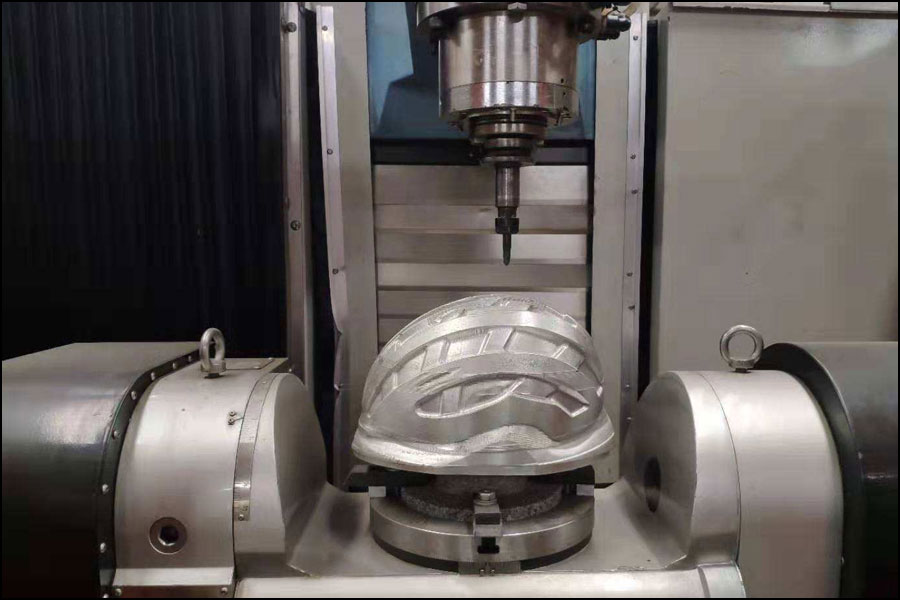 5 Axis Prototyping Machining Motorcycle Metal Helmet 