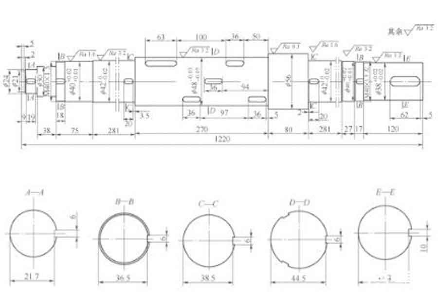 Figure 1 Slender shaft structure